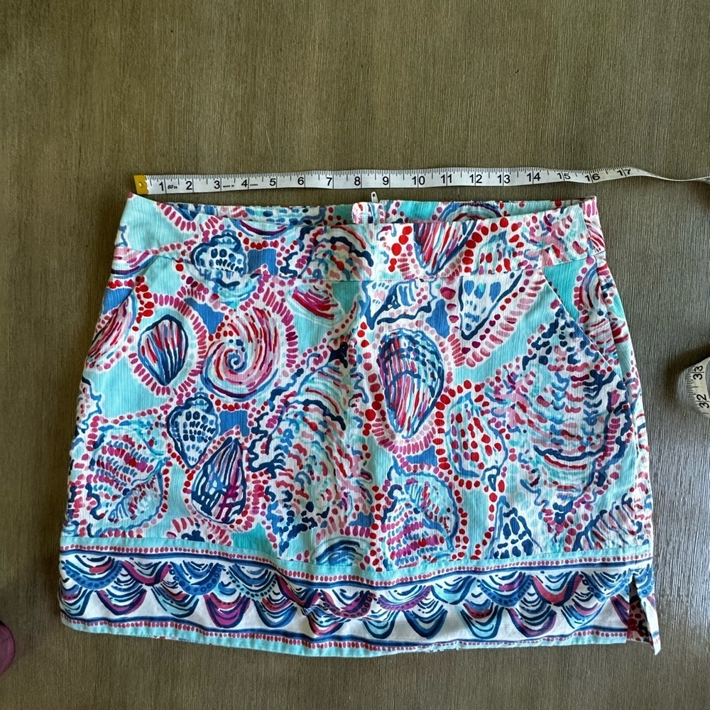 Lilly Pulitzer seashell marigold skort with pockets 10 EUC - Picture 7 of 9
